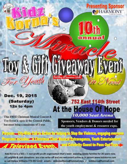 Delece Williams, Director of Kidz Korna, NFP {"from the corners to opportunities with our tv show & youth org"} announces...