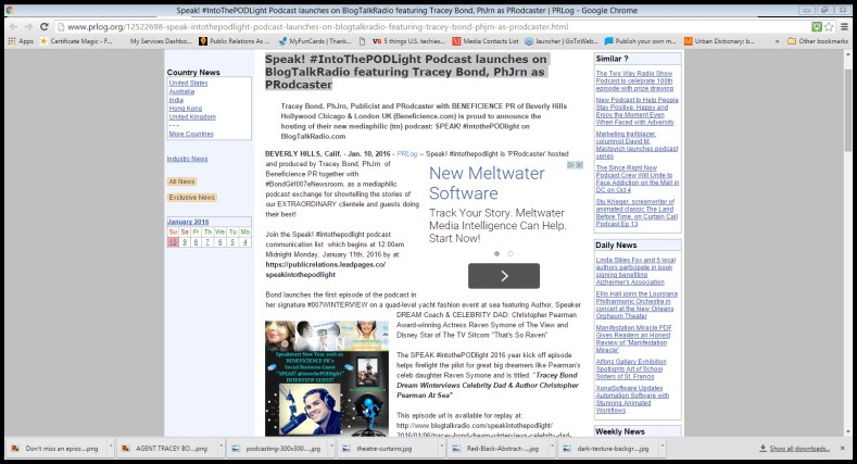 SPEAK intothePODlight podcast launch press release screenshot