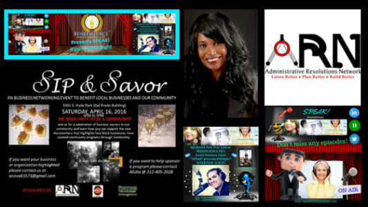 Alisha Roberts-Novak, DO at Administrative Resolutions Network is our Guest on SPEAK! @intothePODlight (PR)odcast (tm) sharing her upcoming SIP & SAVOR event April 16th 2016 Chicago - with SPEAK! @intothePODlight