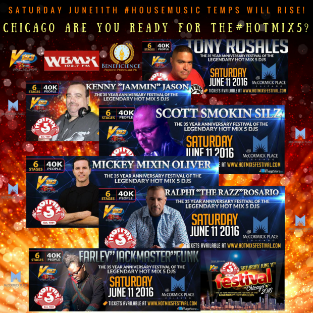 Saturday #June11th #HouseMusicTemps Will Rise! Chicago Are you ready for the #HotMix5TicketsAtHotMix5festival.com Media Contact- Tracey Bond Beneficience.com email hotmix5pr@beneficiencepublicrelations.com