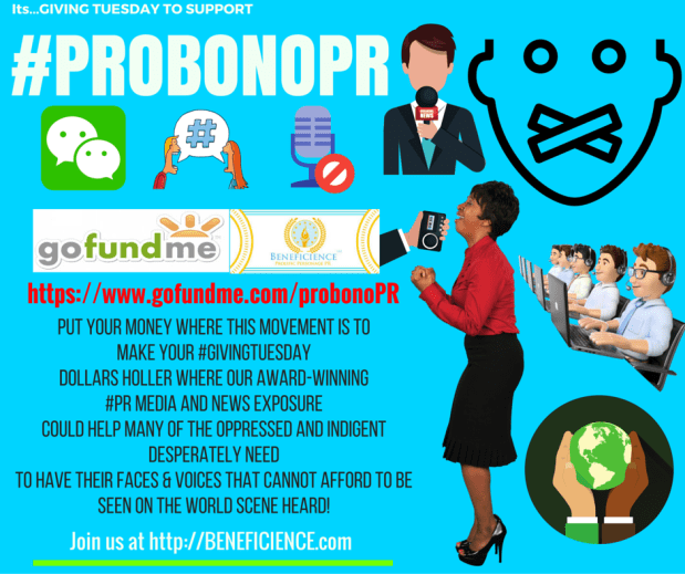 Its #GIVING TUESDAY FOR #PROBONOPR at BENEFICIENCE.com PR