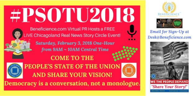 #PSOTU2018 in Hosted By Tracey Bond and Media Sponsored by Beneficience.com PR + SpeakInToThePODlight.com Produced by US Department of Arts and Culture